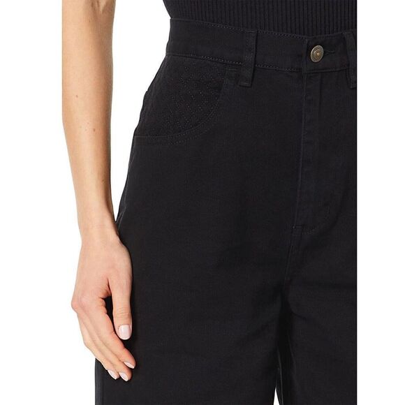 Joie B2294F09195 Women's Sz 8/MD Caviar Black Lierre Wide-Leg Cropped Pants $228 - Picture 3 of 15